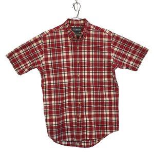 Old College Inn Old‎ College Inn Mens Red Plaid Short Sleeve Shirt, Small